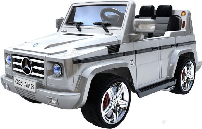 Детский электромобиль Baby Maxi Mercedes-Benz G55 AMG Silver Paint LUX - фото1 Детский электромобиль Baby Maxi Mercedes-Benz G55 AMG Silver Paint LUX - фото1